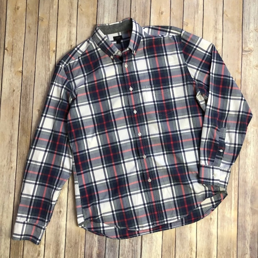 J.CREW Tartan Button Down Shirt Large Plaid